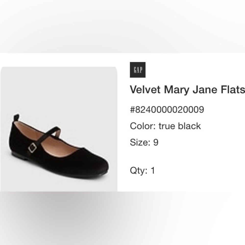 Gap velvet Mary Jane flats